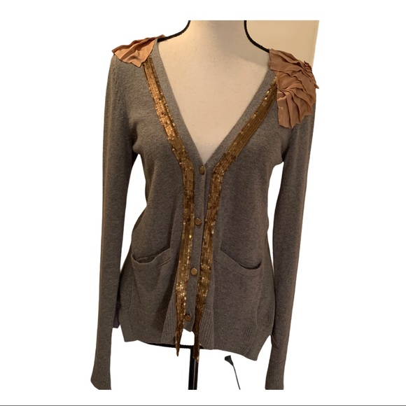 Anthropologie Vermeil Streams Hi-Lo Cardigan boho - Picture 2 of 16